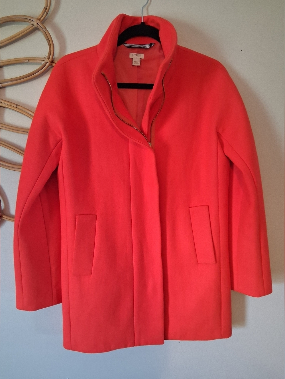 J..Crew Cocoon coat in Italian stadium-cloth wool blend Size 4 NWOT - Picture 2 of 11